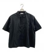 LACOSTEラコステ）の古着「コットンバックサテンオープンネックシャツ」｜ブラック
