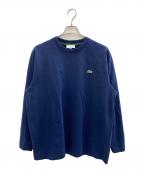 LACOSTEラコステ）の古着「裏パイルワンポイントTシャツ」｜ネイビー
