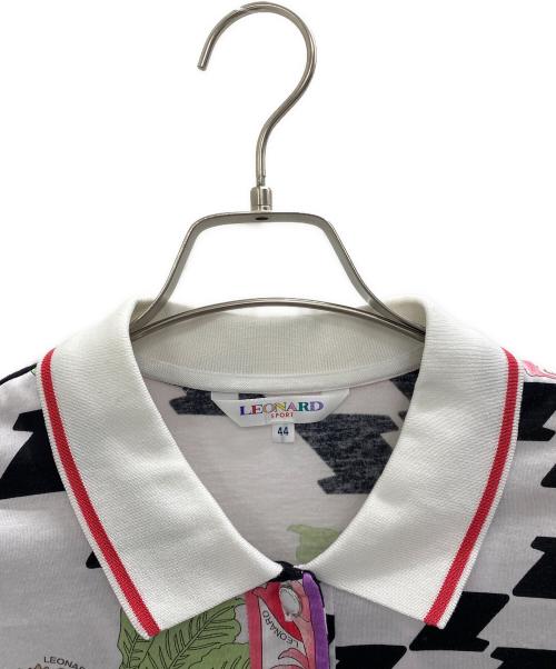 LEONARD SPORT（レオナール スポーツ）LEONARD SPORT (レオナール スポーツ) ポロシャツ（ゴルフウェア） ホワイト×ブラック サイズ:44の古着・服飾アイテム