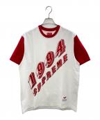 SUPREMEシュプリーム）の古着「20SS Bevel Text Ringer Tee」｜ホワイト×レッド