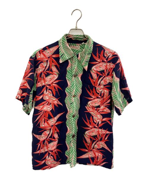 Sun Surf（サンサーフ）Sun Surf (サンサーフ) アロハシャツ ネイビー×レッド サイズ:Mの古着・服飾アイテム