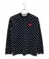 PLAY COMME des GARCONS（プレイコムデギャルソン）の古着「Polka Dots Long Sleeve T-Shirt With Red Emblem」｜ブラック