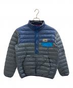 Patagoniaパタゴニア）の古着「40周年白タグ復刻ダウンスナップTプルオーバー」｜グレー×ネイビー