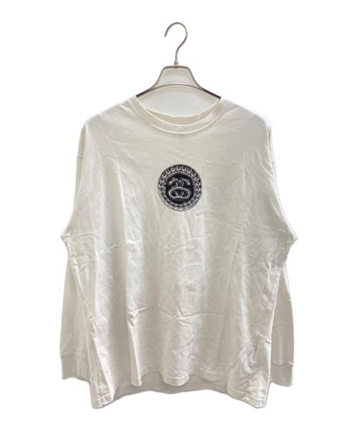 NIKE（ナイキ）NIKE (ナイキ) stussy (ステューシー) Collaboration double-sided logo long sleeve T-shirt ホワイト サイズ:Lの古着・服飾アイテム