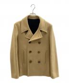 LITHIUM HOMMEリチウムオム・ファム）の古着「MILIOR HEAVYMELTON SHORT PEACOAT」｜ベージュ