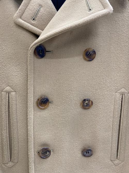 LITHIUM HOMME（リチウムオム・ファム）LITHIUM HOMME (リチウムオム・ファム) MILIOR HEAVYMELTON SHORT PEACOAT ベージュ サイズ:46の古着・服飾アイテム