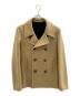 LITHIUM HOMME（リチウムオム・ファム）の古着「MILIOR HEAVYMELTON SHORT PEACOAT」｜ベージュ