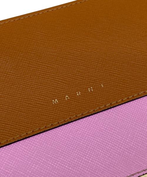 MARNI（マルニ）MARNI (マルニ) 長財布 ブラウン×ピンク（Z565N）の古着・服飾アイテム