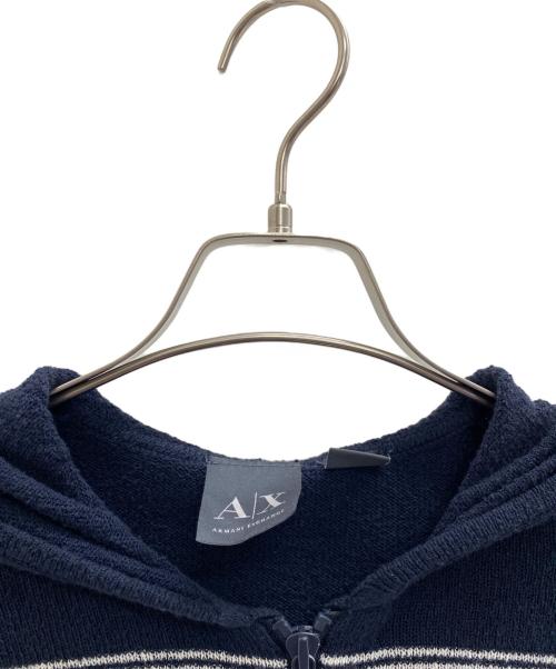 ARMANI EXCHANGE（アルマーニ エクスチェンジ）ARMANI EXCHANGE (アルマーニ エクスチェンジ) ジップパーカー ネイビー×ホワイト サイズ:XSの古着・服飾アイテム