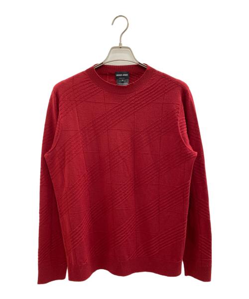 GIORGIO ARMANI（ジョルジョアルマーニ）GIORGIO ARMANI (ジョルジョアルマーニ) 薄手ニット ワインレッド サイズ:48の古着・服飾アイテム