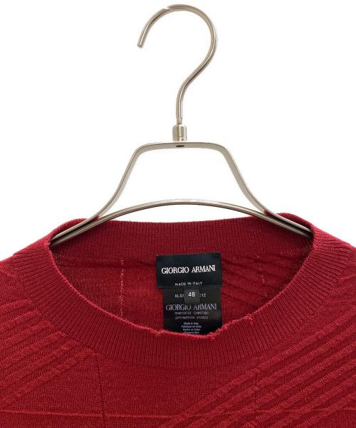 GIORGIO ARMANI（ジョルジョアルマーニ）GIORGIO ARMANI (ジョルジョアルマーニ) 薄手ニット ワインレッド サイズ:48の古着・服飾アイテム