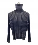ARMANI COLLEZIONIアルマーニ コレツィオーニ）の古着「タートルネックストライプセーター」｜ネイビー