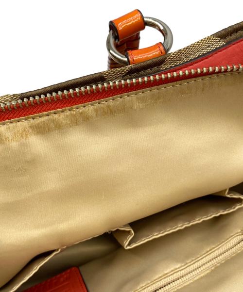 COACH（コーチ）COACH (コーチ) ハンドバッグ ブラウン×オレンジの古着・服飾アイテム