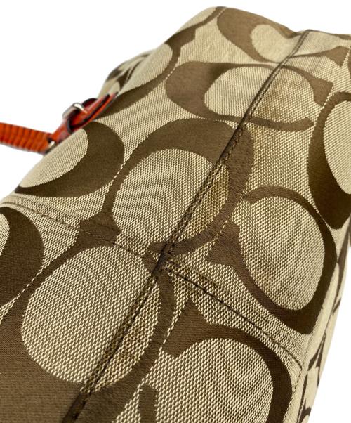 COACH（コーチ）COACH (コーチ) ハンドバッグ ブラウン×オレンジの古着・服飾アイテム