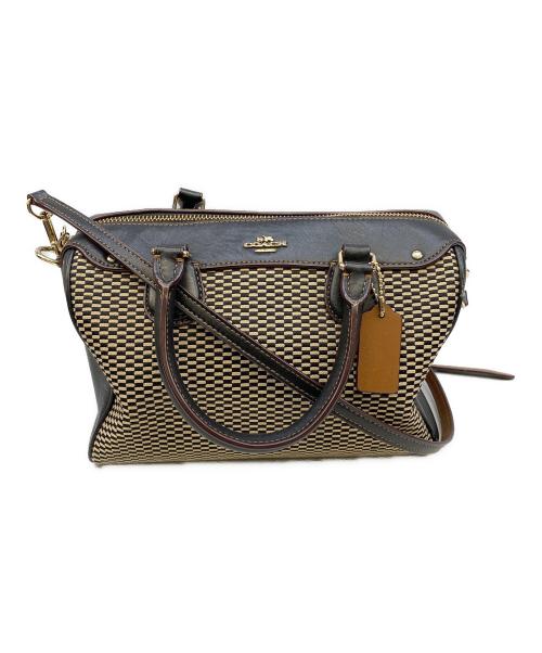 COACH（コーチ）COACH (コーチ) エクスプローデッドレップス ベネット ミニ サッチェル ブラック×ベージュの古着・服飾アイテム