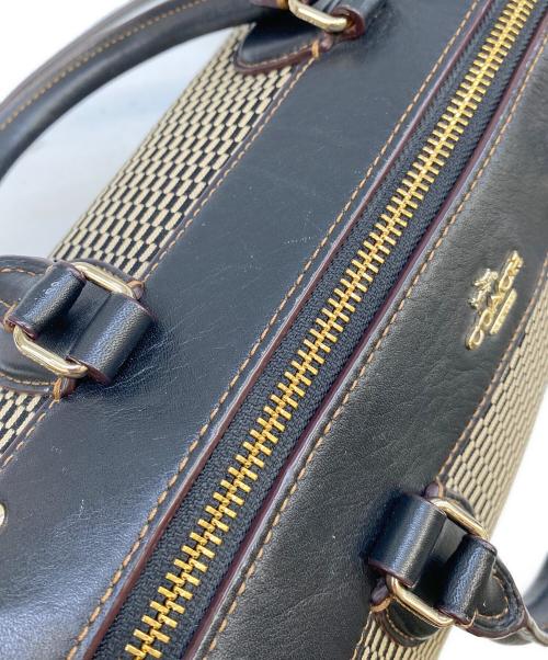 COACH（コーチ）COACH (コーチ) エクスプローデッドレップス ベネット ミニ サッチェル ブラック×ベージュの古着・服飾アイテム