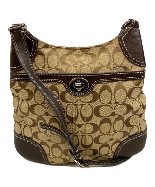 COACH（コーチ）COACH (コーチ) ショルダーバッグ ベージュ×ブラウンの古着・服飾アイテム