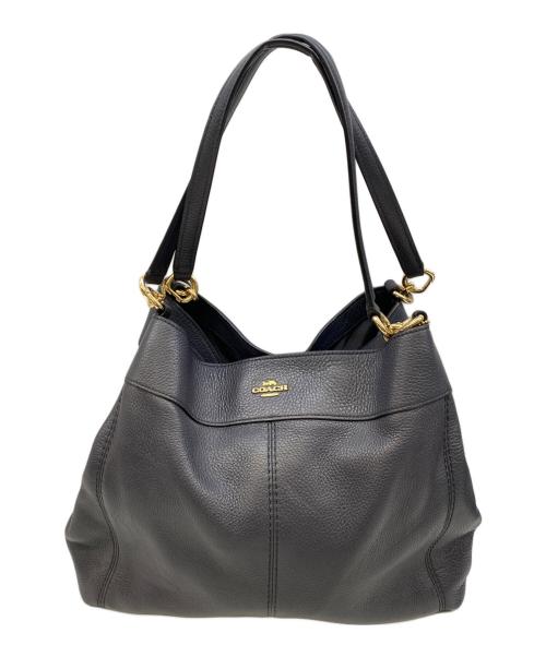 COACH（コーチ）COACH (コーチ) ハンドバッグ ネイビーの古着・服飾アイテム