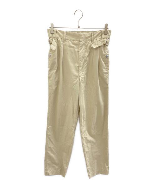 Maison Margiela（メゾンマルジェラ）Maison Margiela (メゾンマルジェラ) サイドストラップ2タックパンツ ベージュ サイズ:44の古着・服飾アイテム