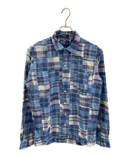 POLO RALPH LAUREN（ポロ・ラルフローレン）POLO RALPH LAUREN (ポロ・ラルフローレン) CLASSIC FIT パッチワークシャツ ネイビー サイズ:Sの古着・服飾アイテム