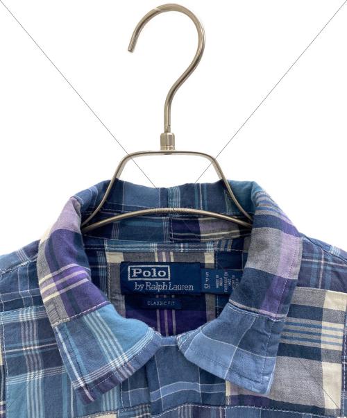POLO RALPH LAUREN（ポロ・ラルフローレン）POLO RALPH LAUREN (ポロ・ラルフローレン) CLASSIC FIT パッチワークシャツ ネイビー サイズ:Sの古着・服飾アイテム