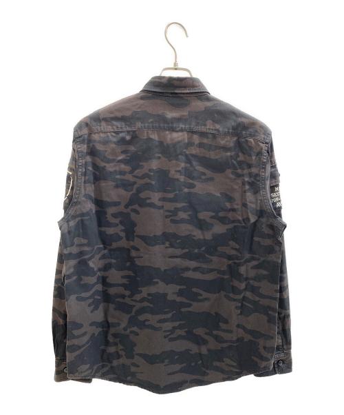 AVIREX（アヴィレックス）AVIREX (アヴィレックス) ファティーグシャツ ブラウン×ブラック サイズ:Mの古着・服飾アイテム