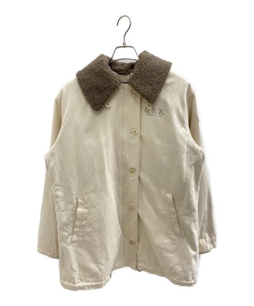 AVIREX（アヴィレックス）AVIREX (アヴィレックス) ボアライナー付きデッキジャケット アイボリー サイズ:Lの古着・服飾アイテム