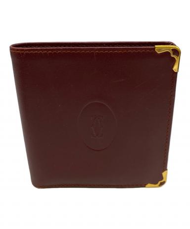中古・古着通販】Cartier (カルティエ) 2つ折り財布 レッド｜ブランド
