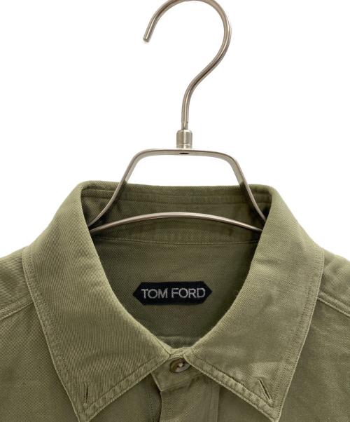 TOM FORD（トムフォード）TOM FORD (トムフォード) リネンコットンBDユーティリティシャツ グリーン サイズ:170/88Aの古着・服飾アイテム