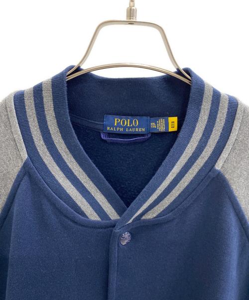 POLO RALPH LAUREN（ポロ・ラルフローレン）POLO RALPH LAUREN (ポロ・ラルフローレン) スウェットブルゾン グレー×ネイビー サイズ:XXLの古着・服飾アイテム