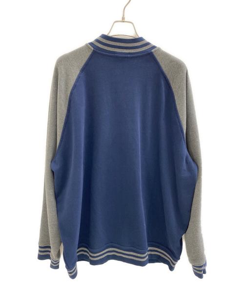 POLO RALPH LAUREN（ポロ・ラルフローレン）POLO RALPH LAUREN (ポロ・ラルフローレン) スウェットブルゾン グレー×ネイビー サイズ:XXLの古着・服飾アイテム