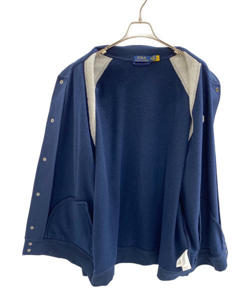 POLO RALPH LAUREN（ポロ・ラルフローレン）POLO RALPH LAUREN (ポロ・ラルフローレン) スウェットブルゾン グレー×ネイビー サイズ:XXLの古着・服飾アイテム