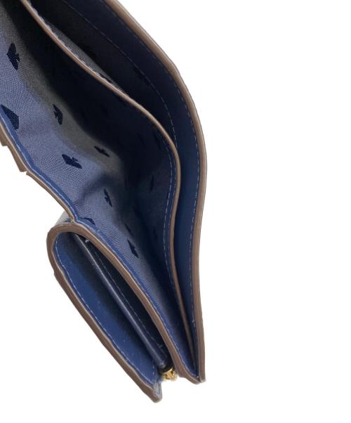 Kate Spade（ケイトスペード）Kate Spade (ケイトスペード) ステイシー カラーブロック ミディアム コンパクト バイフォールド ウォレット レッド×ベージュの古着・服飾アイテム