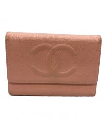 CHANEL（シャネル）の古着「3つ折り財布」｜ピンク