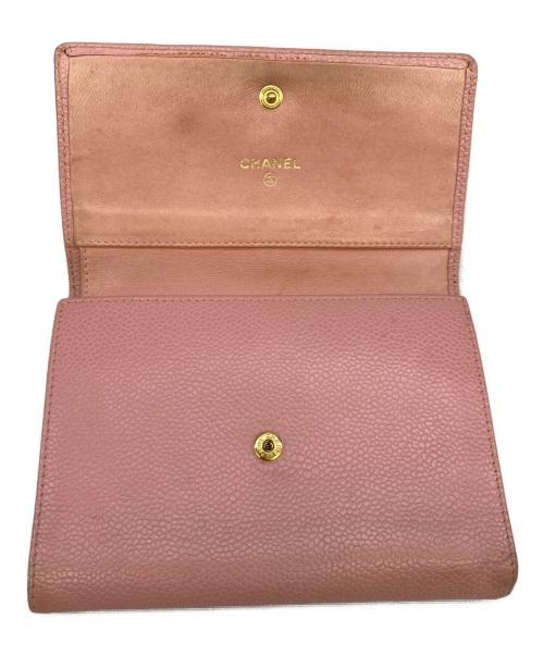 CHANEL（シャネル）CHANEL (シャネル) 3つ折り財布 ピンクの古着・服飾アイテム