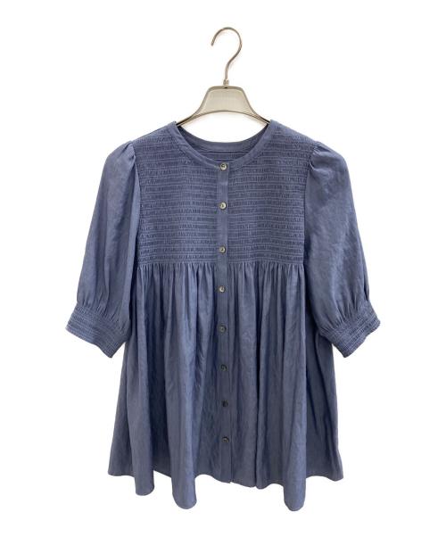 AMACA（アマカ）AMACA (アマカ) ソフトスラブシャーリーチュニックブラウス ブルー サイズ:38の古着・服飾アイテム