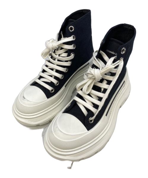 ALEXANDER McQUEEN（アレキサンダーマックイーン）ALEXANDER McQUEEN (アレキサンダーマックイーン) ハイカットスニーカー ブラック×ホワイト サイズ:36の古着・服飾アイテム