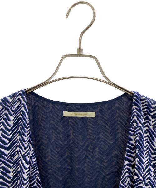 ne quittez pas（ヌキテパ）ne quittez pas (ヌキテパ) COTTON VOILE ZIGZAG GOWN ネイビー サイズ:Freeの古着・服飾アイテム