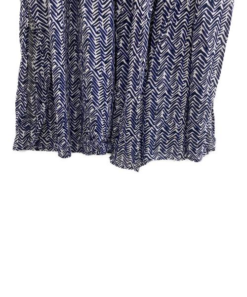 ne quittez pas（ヌキテパ）ne quittez pas (ヌキテパ) COTTON VOILE ZIGZAG GOWN ネイビー サイズ:Freeの古着・服飾アイテム