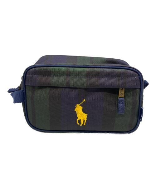 POLO RALPH LAUREN（ポロ・ラルフローレン）POLO RALPH LAUREN (ポロ・ラルフローレン) ポーチ グリーン×ネイビーの古着・服飾アイテム