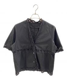 BEAUTY&YOUTH UNITED ARROWS（ビューティーアンドユースユナイテッドアローズ）の古着「バテンレース ショートスリーブシャツ」｜ブラック
