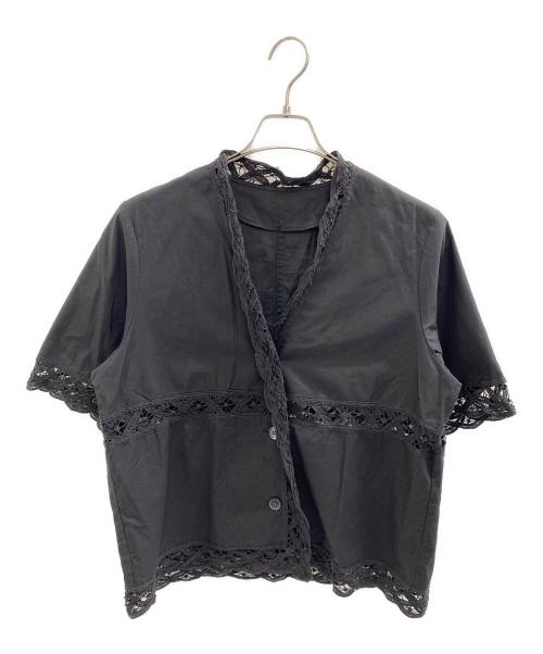 BEAUTY&YOUTH UNITED ARROWS（ビューティーアンドユースユナイテッドアローズ）BEAUTY&YOUTH UNITED ARROWS (ビューティーアンドユースユナイテッドアローズ) バテンレース ショートスリーブシャツ ブラック サイズ:Freeの古着・服飾アイテム