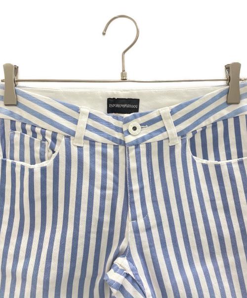 EMPORIO ARMANI（エンポリオ アルマーニ）EMPORIO ARMANI (エンポリオ アルマーニ) デニムパンツ ホワイト×ブルー サイズ:W26の古着・服飾アイテム