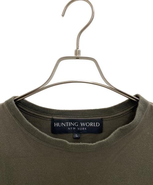HUNTING WORLD（ハンティングワールド）HUNTING WORLD (ハンティングワールド) 半袖カットソー カーキ サイズ:Lの古着・服飾アイテム