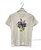 COACHコーチ）の古着「フラワープリントロゴTシャツ」｜ホワイト