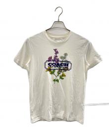 COACH（コーチ）の古着「フラワープリントロゴTシャツ」｜ホワイト