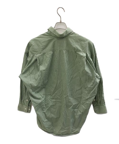 Gymphlex（ジムフレックス）Gymphlex (ジムフレックス) オーバーサイズストライプブロードシャツ グリーン サイズ:12の古着・服飾アイテム