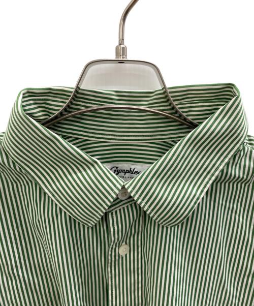 Gymphlex（ジムフレックス）Gymphlex (ジムフレックス) オーバーサイズストライプブロードシャツ グリーン サイズ:12の古着・服飾アイテム