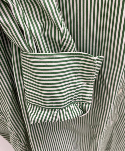 Gymphlex（ジムフレックス）Gymphlex (ジムフレックス) オーバーサイズストライプブロードシャツ グリーン サイズ:12の古着・服飾アイテム