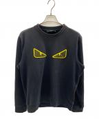 FENDIフェンディ）の古着「Bug Mesh Eye Sweatshirt Black/Yellow」｜ブラック